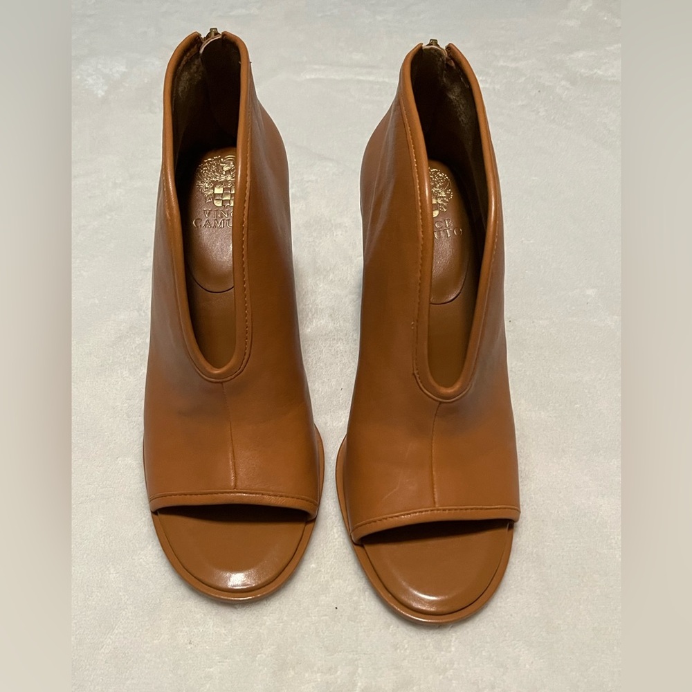 Vince Camuto Brown Open-Toe Heeled Boots